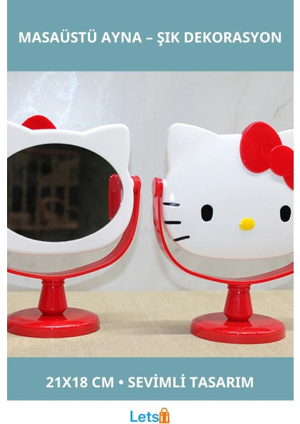 Hello Kitty Sevimli Masaüstü Ayna 21X18 cm