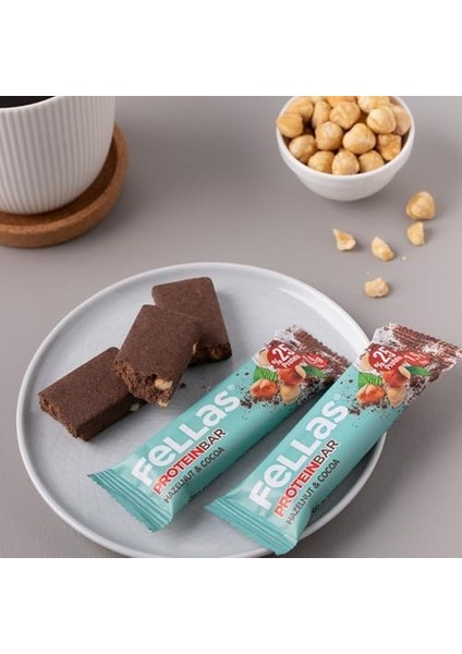Fellas Protein Bar, Fındıklı ve Kakaolu, 32GR x 12 Adet