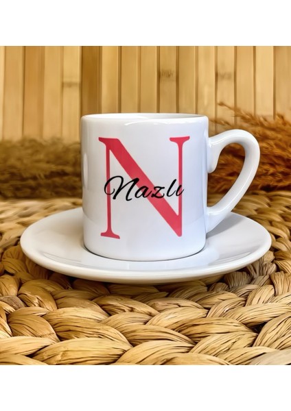 Kırmızı Harf Temalı Kişiye Özel Isimli Türk Kahvesi Fincanı – Porselen 90 ml fiyatları