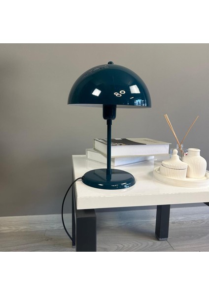 Mantar Masa Lambası Deniz Yeşili Modern Metal Masa Aydınlatma Modelleri Çalışma Lambası Abajur