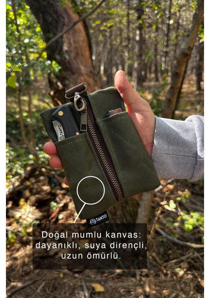 Mumlu Kanvas Edc Bel Çantası – Su Itici Kompakt Erkek Cep Organizatörü fiyatları