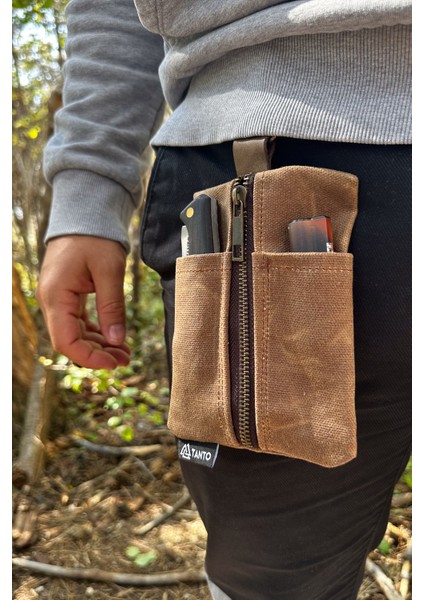 Mumlu Kanvas Edc Bel Çantası – Su Itici Kompakt Erkek Cep Organizatörü fiyatları