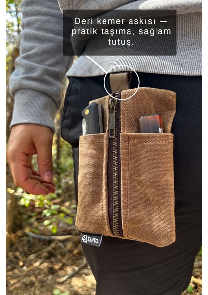 Mumlu Kanvas Edc Bel Çantası – Su Itici Kompakt Erkek Cep Organizatörü indirimleri