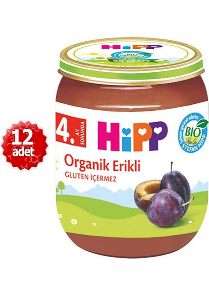 Organik x 12 Adet Erikli Püresi 125 gr