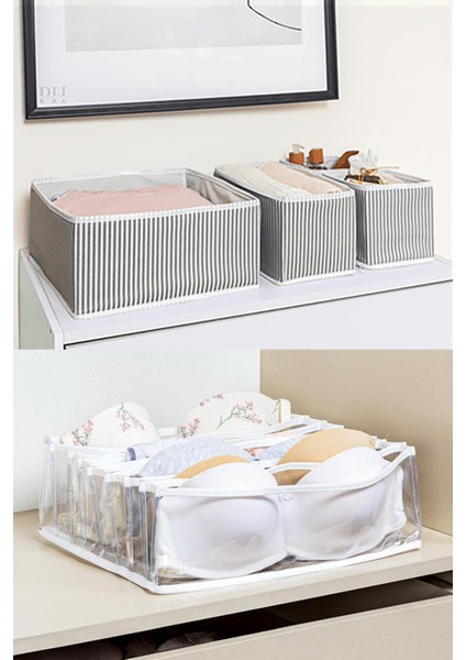 4 Lü Çekmece Düzenleyici & Şeffaf Sütyen Düzenleyici