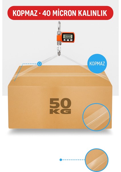 1 Adet-66 Metre Şeffaf Koli Bandı – Extra Strong 40 Micron Kalınlık, Güçlü Yapışkan fiyatları