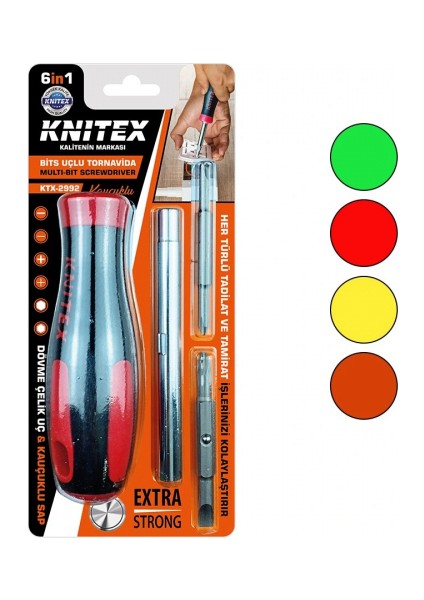 6ın1 - Çıkar Tak Kauçuklu Bits Uçlu Tornavida (5324)