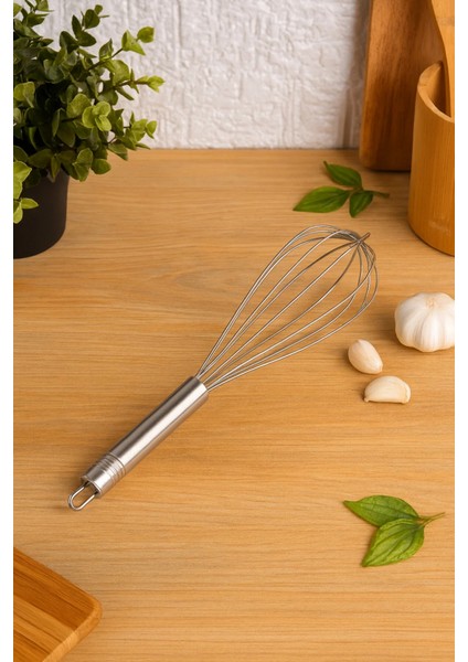 Paslanmaz Çelik Çırpıcı 25 cm Pratik Yumurta Sos Karıştırıcı Çırpma Teli