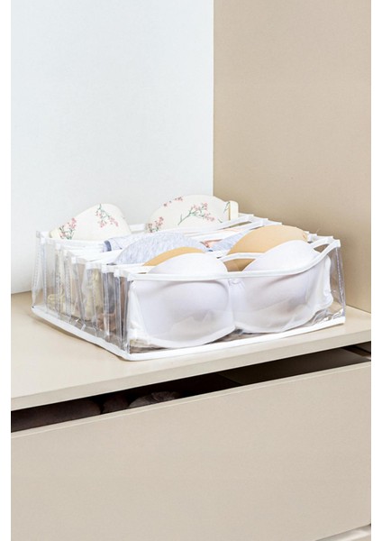 Şeffaf Sütyen Düzenleyici Çekmece Dolap İçi Organizer 36 x 29 x 12 cm fiyatları