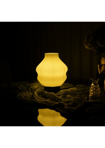 Cappadoccia - Modern Masa ve Gece Lambası – Ambiyans Lambası, Dekoratif LED Abajur, E14 Duy