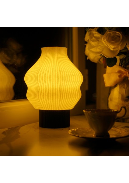Cappadoccia - Modern Masa ve Gece Lambası – Ambiyans Lambası, Dekoratif LED Abajur, E14 Duy