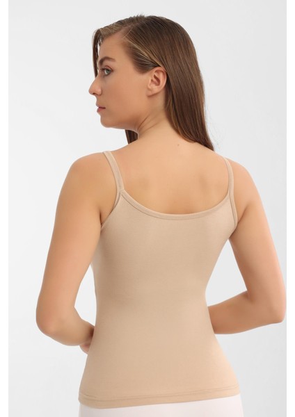 2 Adet Ten Kadın Bambu Atlet Kalın İp Askı Yumuşak Esnek