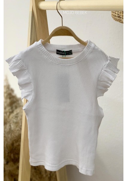 Kız Çocuk Fırfırlı Kaşkorse Kol Detaylı Bluz 3292 Beyaz modelleri