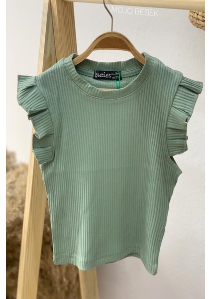 Kız Çocuk Fırfırlı Kaşkorse Kol Detaylı Bluz 3292 Mint modelleri