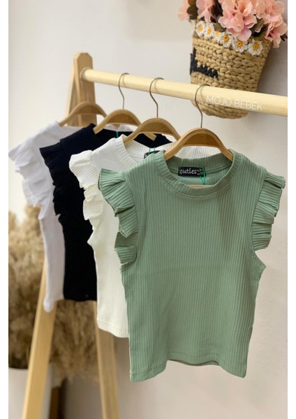 Kız Çocuk Fırfırlı Kaşkorse Kol Detaylı Bluz 3292 Mint fırsatları