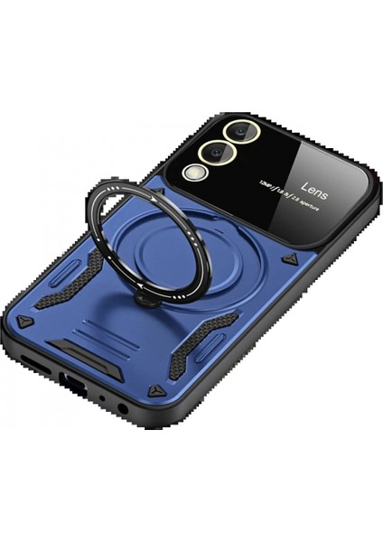 Samsung Galaxy S25 Edge Kılıf Joy Lens Standlı Kapak - Lacivert modelleri