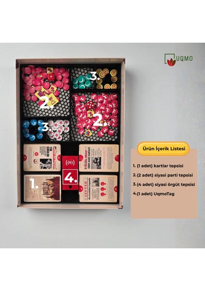 Masa Oyunu Aksesuarı- İhtilal Oyunu Uyumlu 3D Baskı Organizer/ Insert Düzenleyici +UqmoTag (OYUN DAHİL DEĞİLDİR.) fırsatları