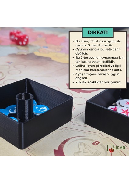 Masa Oyunu Aksesuarı- İhtilal Oyunu Uyumlu 3D Baskı Organizer/ Insert Düzenleyici +UqmoTag (OYUN DAHİL DEĞİLDİR.)