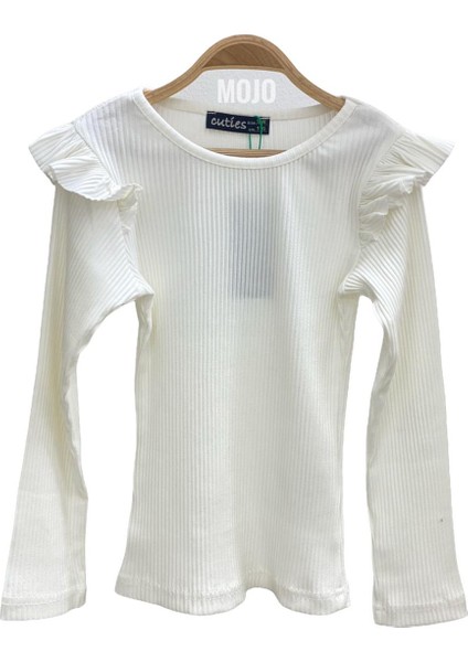 Mojo Kız Çocuk Kaşkorse Kolu Fırfırlı Bisiklet Yaka Body 3427 Krem fırsatları