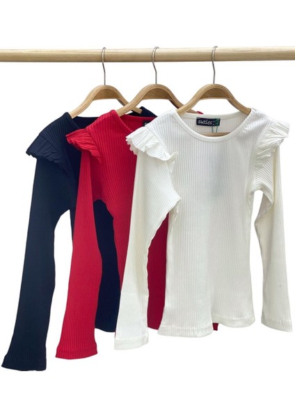 Mojo Kız Çocuk Kaşkorse Kolu Fırfırlı Bisiklet Yaka Body 3427 Krem indirimleri