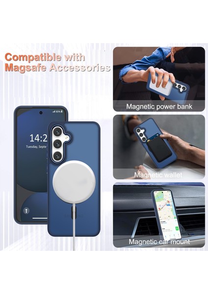 Samsung Galaxy A56 Uyumlu Ekran Koruyuculu Kılıf Magsafe Sarj Destekli Kamera Çıkıntılı Mat Kapak