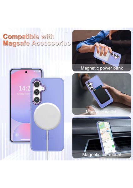 Samsung Galaxy A26 Uyumlu Ekran Koruyuculu Kılıf Magsafe Sarj Destekli Kamera Çıkıntılı Mat Kapak
