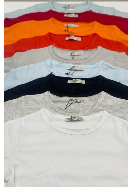 Unisex Çocuk Basic Kısa Kol T-shirt 5203 Kırmızı indirimleri