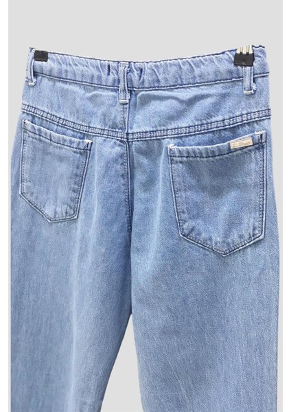 Mojo Garson Kız Çocuk Yüksek Bel Yıpratmalı Kot Pantolon 65772 Açık Mavi