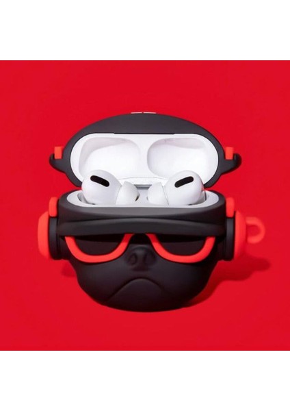 Airpods Pro 3. Nesil Uyumlu Sevimli Kırmızı Dj Köpek Figürlü Darbe Önleyici Kulaklık Koruma Kılıfı modelleri