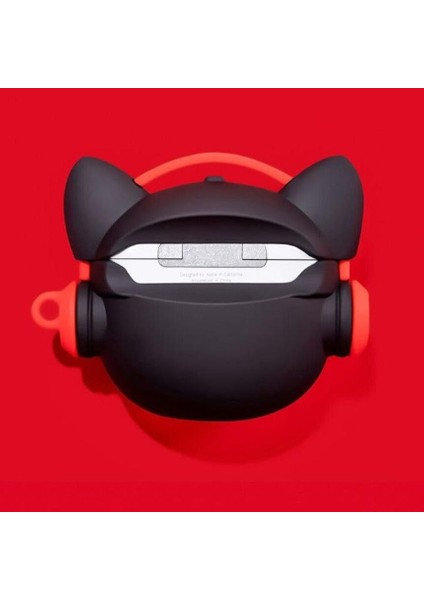 Airpods Pro 3. Nesil Uyumlu Sevimli Kırmızı Dj Köpek Figürlü Darbe Önleyici Kulaklık Koruma Kılıfı fırsatları