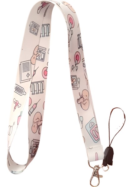 Hastane Kadın Doğum Boyun Askı Ipi ve Telefon Askısı + Kartlık