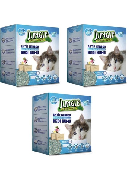 Marsilya Sabunlu Aktif Karbonlu Topaklaşan Kedi Kumu 6 Lt x 3 Adet