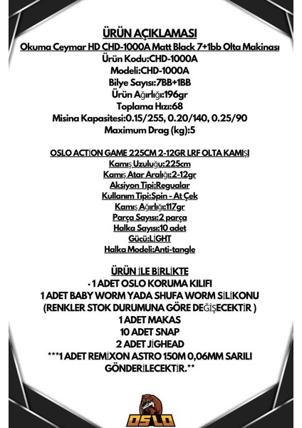 Action Game 225CM 2-12GR Ceymar 1000 8 Örgü Lrf Olta Seti fiyatları