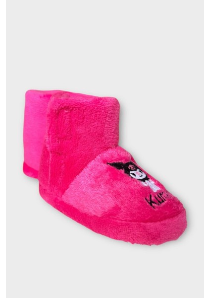 Çocuk Kuromi Nakış Detaylı Panduf Fuşya modelleri