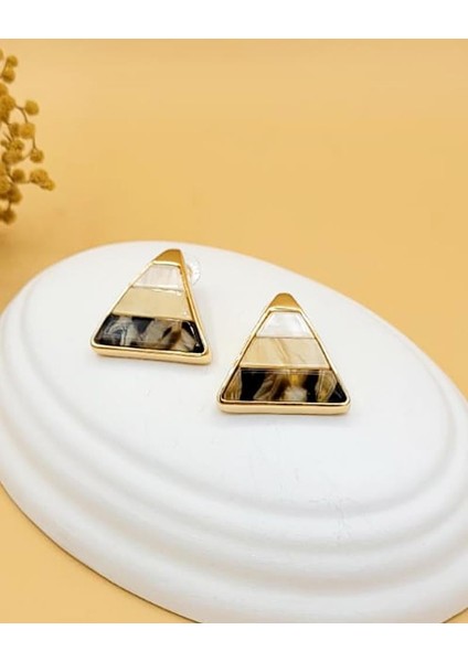 Toprak Piramit Mineli Küpe