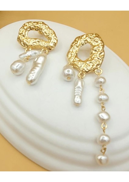 Gold Dokunuş Barok Incili Pirinç Küpe fiyatları