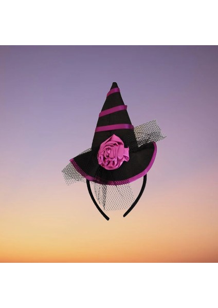 Halloween Cadılar Bay.mor Siyah Güllü Mini Şapka fırsatları