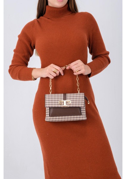 Kahve Sarı - Kahve SP1148 Kadın Çapraz Çanta