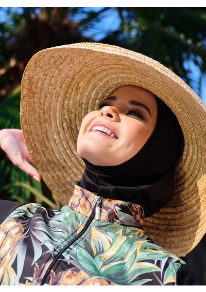 Tabiat Desenli Tesettür Mayo - Sarı - fiyatları