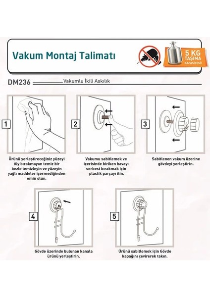Vakumlu Banyo Tuvalet Havlu Askısı 2 Kancalı Siyah fırsatları