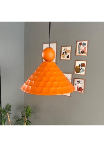 Rumy Tekli Avize Turuncu Boncuk Başlık Sarkıt Ofis Showroom Salon Mutfak Avizeleri indirimleri