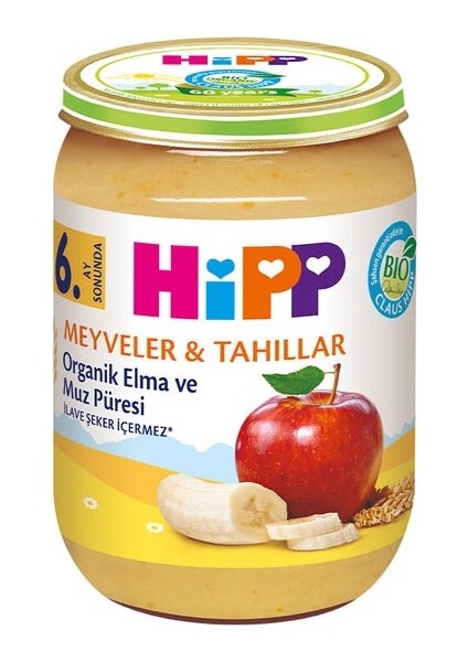 X12 Adet Hipp Organik Elma ve Muz Püresi 190GR fiyatları