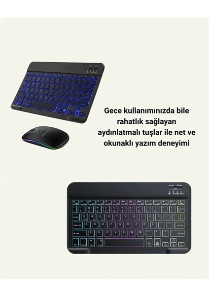 Tüm Cihazlarla Uyumlu Rgb Işıklı Kablosuz Klavye ve Mouse Seti fırsatları