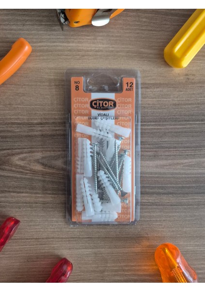 Vidalı Dübel | No:8 | 12 Adet
