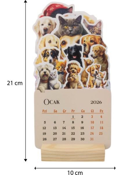 2026 Ayçiçeği Takvimi Ahşap Ayaklı Ayçiçeği Temalı Özel Tasarım Takvim