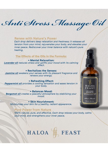Anti Stres Masaj Yağı 100 ml -Anti-Stress Massage Oil 100 ml 3,4 Fl.oz fiyatları