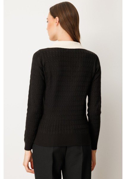 Kadın Cep Detaylı Uzun Kollu Kazak 65313 Siyah fırsatları