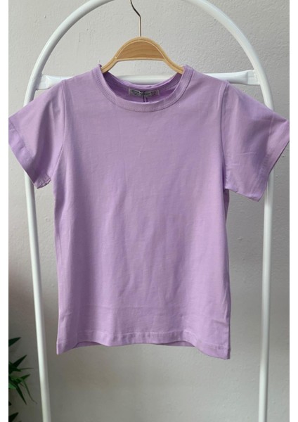 Unisex Çocuk Basic Kısa Kol T-shirt 5203 Lila modelleri