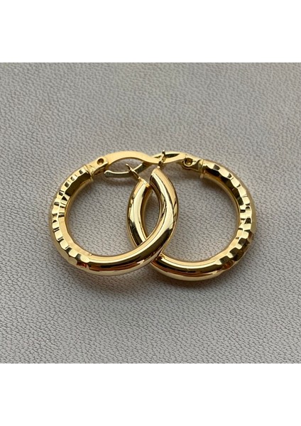 14 Ayar Altın Işıltlı Halka Küpe fiyatları