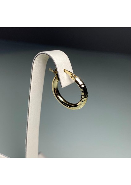 14 Ayar Altın Işıltlı Halka Küpe modelleri